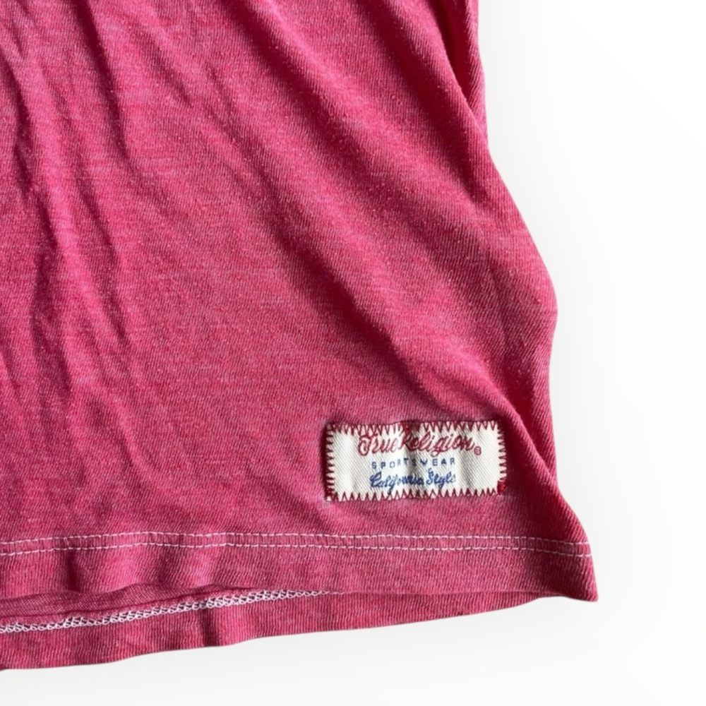 🤠 SOLD 🤠 $8 True Religion Jeans Women’s Large T-shirt Red Logo USA - Picture 3 of 6